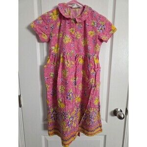 ZYNO Girls' Vibrant Pink Dress w/Floral pattern and Pockets ~ Sz 10